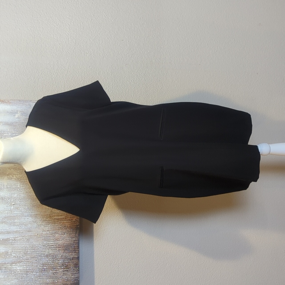 T Alexander Wang Black V-Neck Short Sleeve Mini Shift Dress